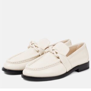 White bottega veneta loafers